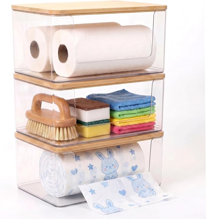 3 Pack Trash Bag Holder, Stackable Garbage Bag Dispenser by Unknown