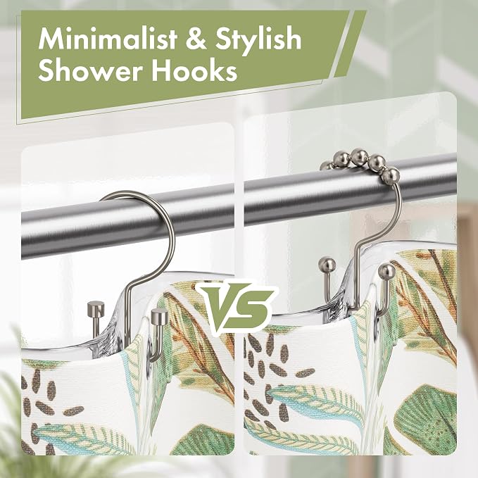 Amazer Nickel Shower Curtain Hooks, Rust-Resistant Metal Shower Hooks, - Image 6