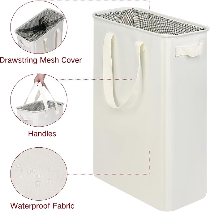 efluky Slim Laundry Basket, Narrow Laundry Hamper - Image 4