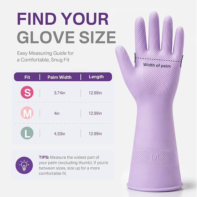 Cleaning Rubber Gloves, Waterproof Non-Slip Long Cuff Dishwashing Household - Image 7