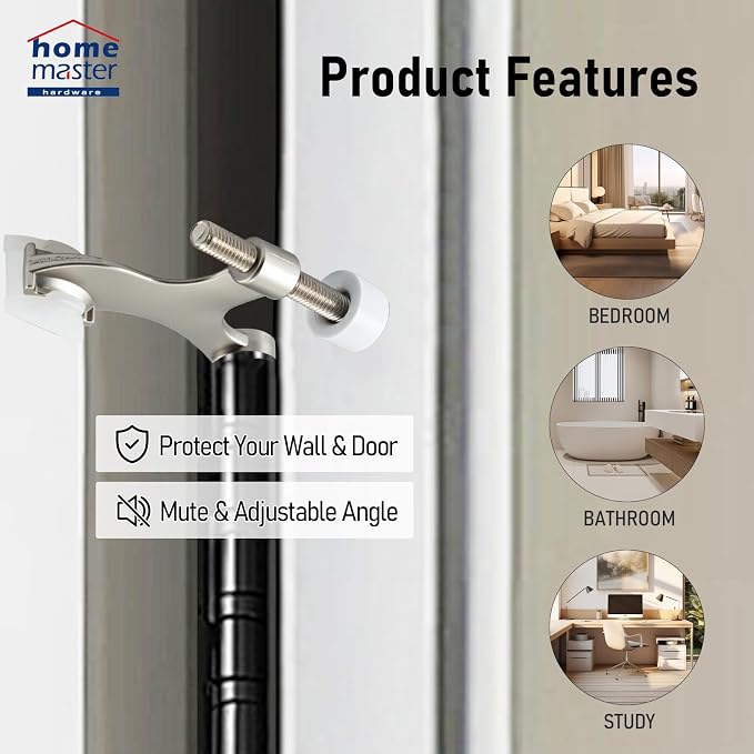 Hinge Pin Door Stop, Adjustable Door Stopper Hinge, 12 Pack | Heavy Duty Zinc - Image 8