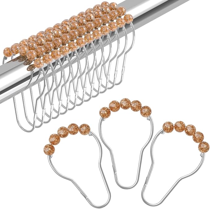 Shower Curtain Hooks, Decorative Shower Curtain Hooks, Amber Shower Curtain by Amazer