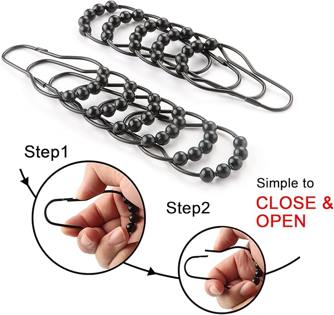 Shower Curtain Hooks Rings, Rustproof Metal Shower Curtain Rings - Image 3