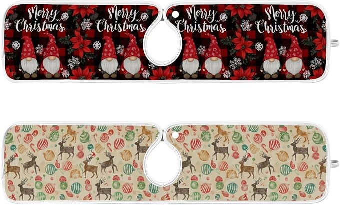Checkered Christmas Gnomes Vintage Elk Sink Mat - Image 3