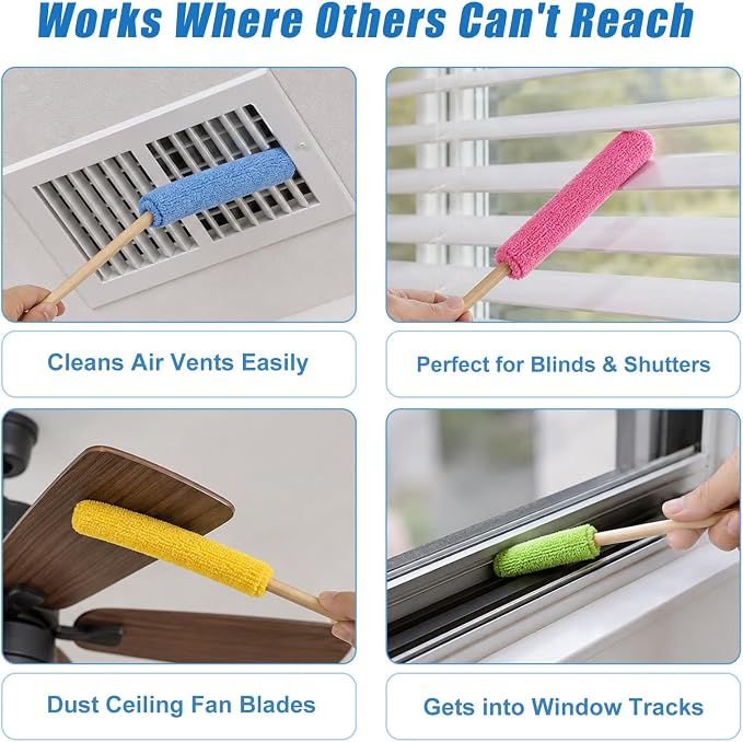 Honeydak 6 Pcs Microfiber Detail Duster Sticks Mini Crevice Cleaning Tools | - Image 3