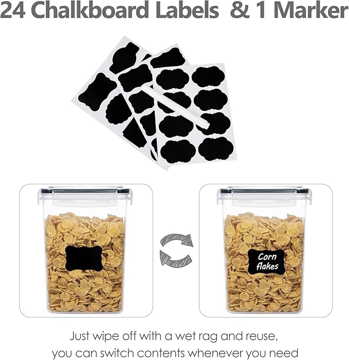 Airtight Food Storage Containers Set, Sugar and Cereal, Plastic Dry Food - Image 7