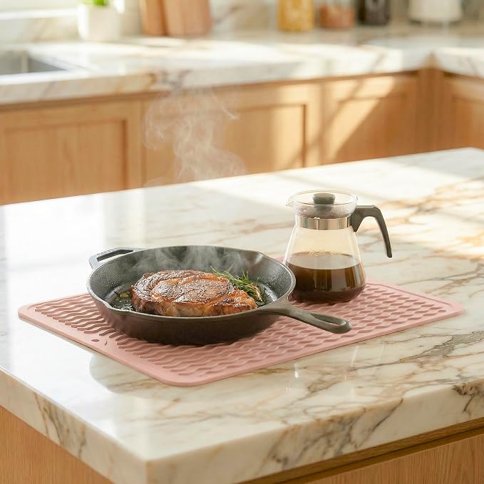 MicoYang Silicone Dish Drying Mat — Quick-Dry Ridges Counter & Sink Pad - Image 8