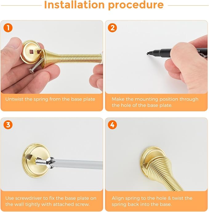 Ravinte Door Stoppers, 24 Pack Gold Spring Door Stops - Image 8