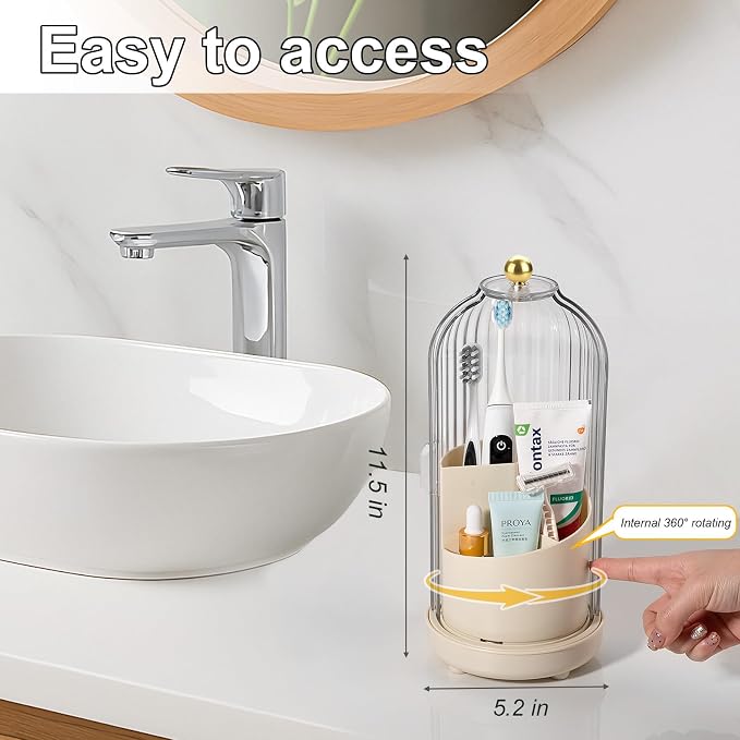 Toothbrush Holders with Cover Toothpaste Organizer - Image 4