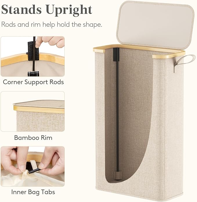 Lifewit 65L Slim Laundry Hamper - Image 4