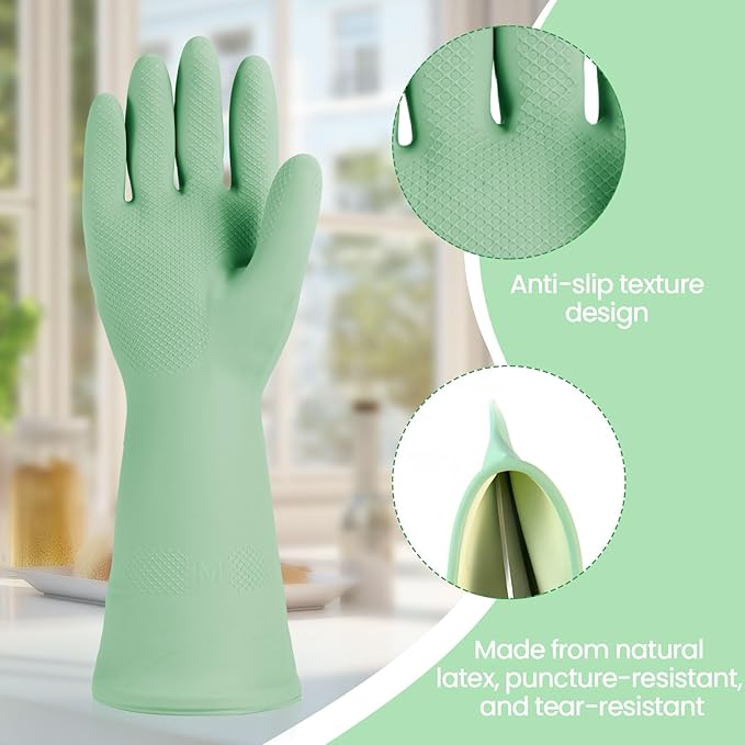 Jsocoah Cleaning Gloves for Dishwashing, 4/5 Pairs Reusable Kitchen Gloves for - Image 2