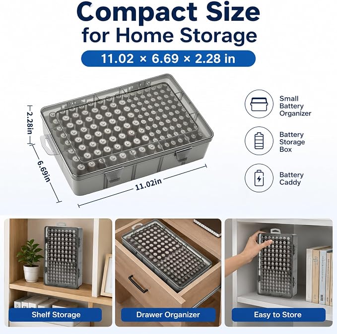 Xuerdon 134-Slot Battery Organizer Storage Case - Image 8