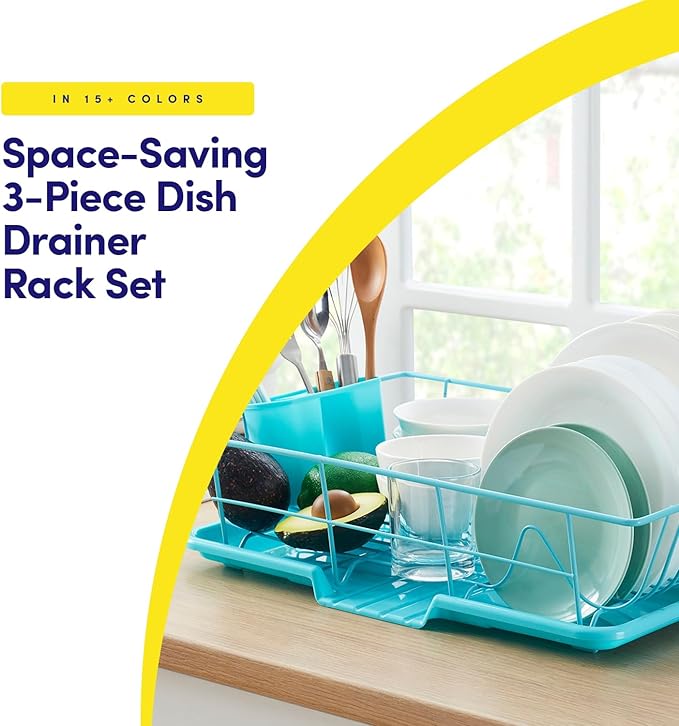 Space-Saving 3-Piece Dish Drainer Rack Set: Efficient Kitchen Organizer - Image 2