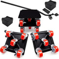 Heavy Duty Industrial Furniture Movers with Wheels, Dolly, Lifter, Sliders, 5 Rollers Casters Cart, Black, 1200 lb Capacity