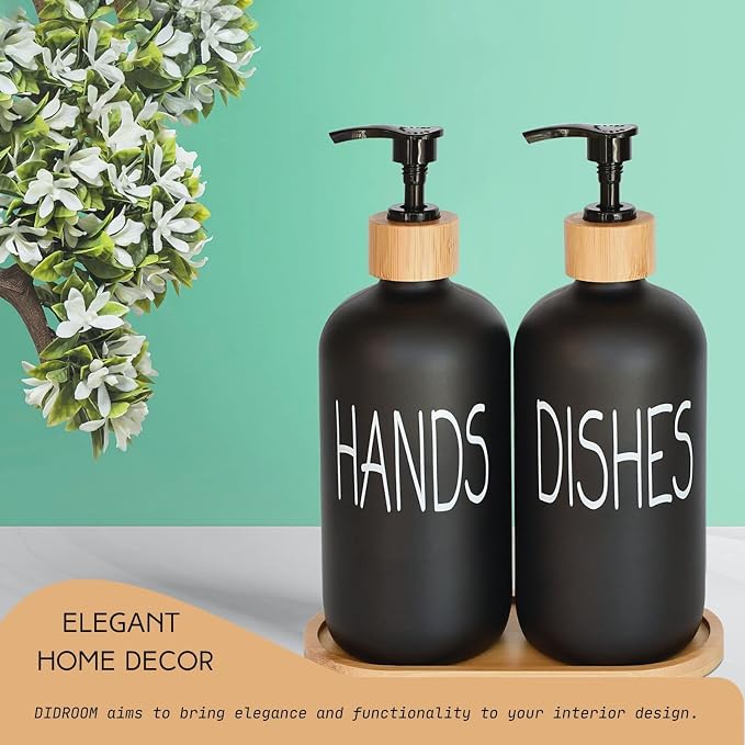 Glass Soap Dispenser Set. Hand and Dish - Image 5