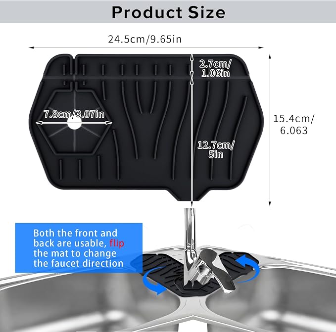 Silicone Sink Splash Guard Kitchen Splash Guard - Image 2