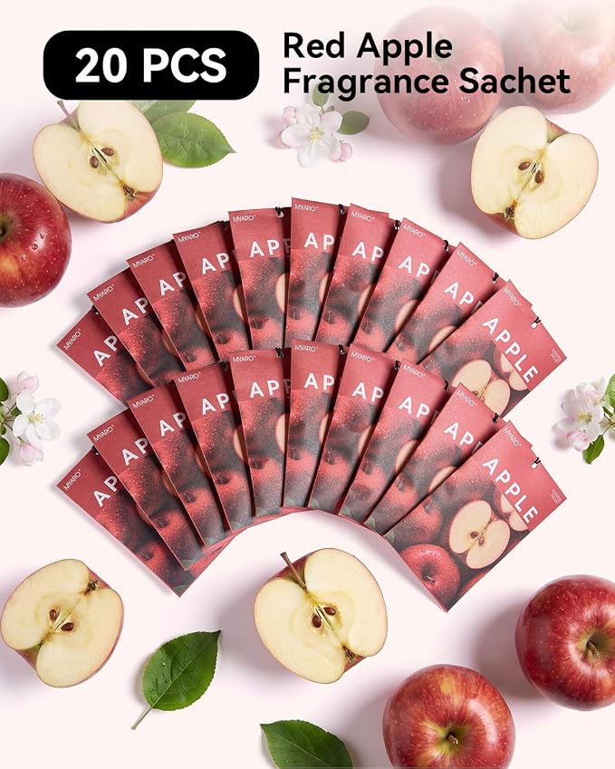 MYARO 20Pcs Red Apple Scented Sachets, Closet Deodorizer Car Air Freshener - Image 4