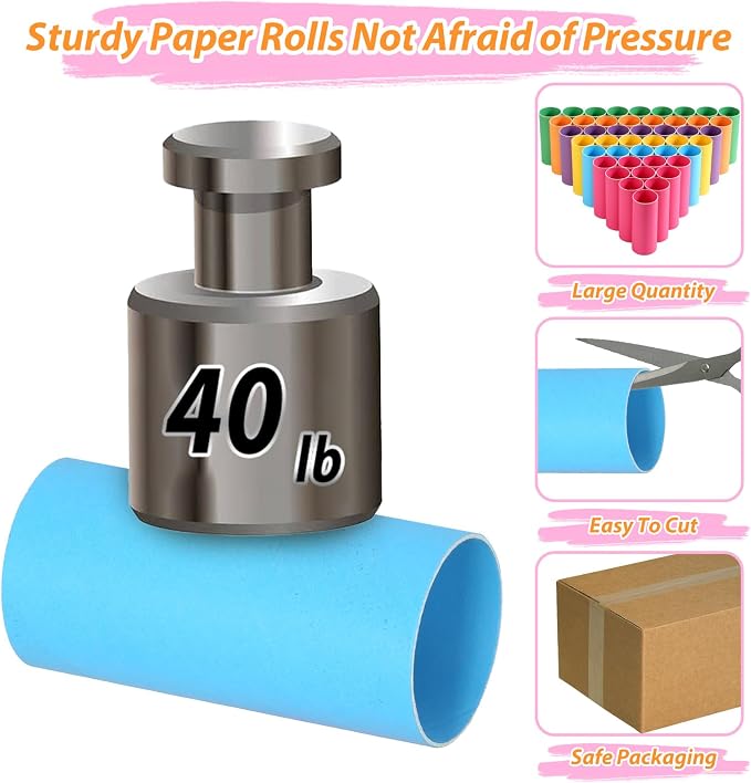 MAPVOLUT 60-Pack Multicolor Cardboard Tubes - Image 3
