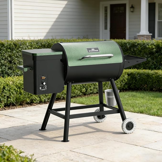 Pellet Smoker Grill Combo, 456 SQ.IN Cooking Area with PID Temperature Control (180-450°F) Electric BBQ Meat Grills & Smokers, Patio Backyard for Roast Outdoor