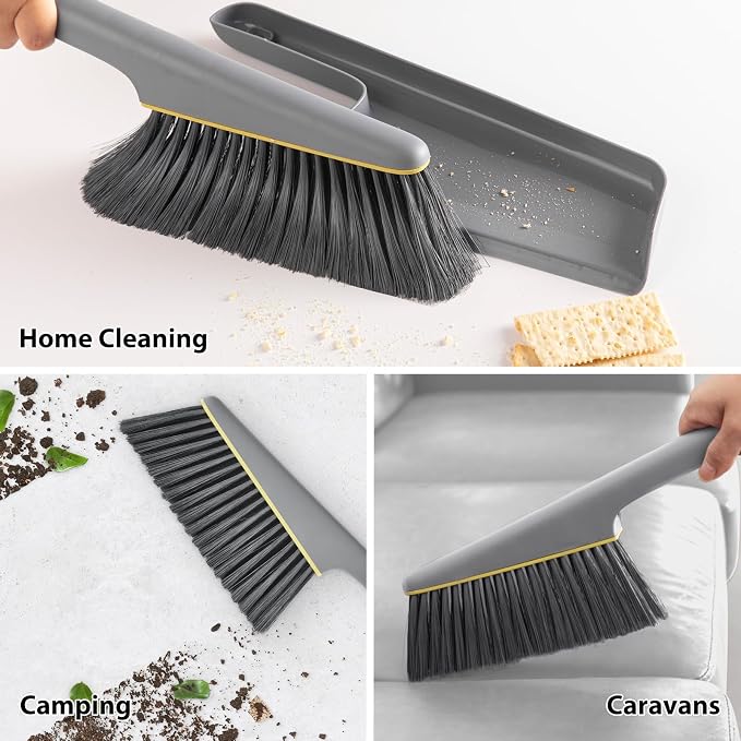Lumkew Small Broom and Dustpan Set, Hand Mini Dust-Pan and Brush, Handheld - Image 6
