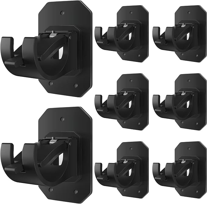 8PCS Upgraded No Drill Curtain Rod Brackets No Drilling Self Adhesive Curtain by Codoule
