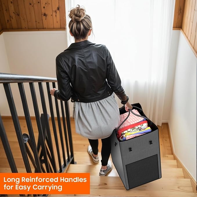Laundry Hamper with Wheels, 150L Rolling Laundry Basket with Bag & Handles - Image 7