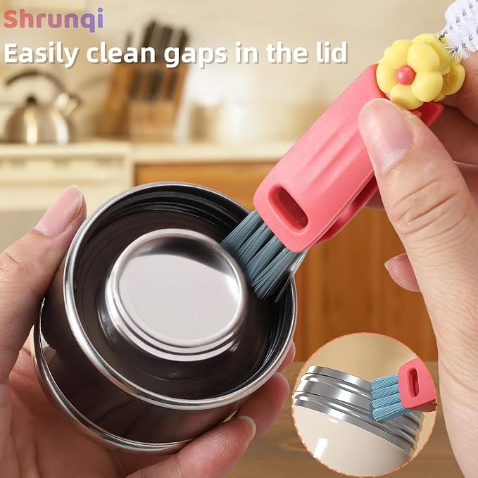 3 in 1 Bottle Cleaning Brush Set, Home Kitchen Crevice Cleaning Tools, Cute - Image 3