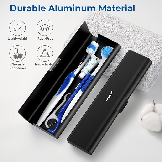 Wider Aluminum Toothbrush Travel Case, Portable Travel Toothbrush Holder - Image 2