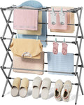 KINGBOARD 3-Tier Extendable Clothes Drying Rack, Small & Foldable, Space-Saving by KINGBOARD