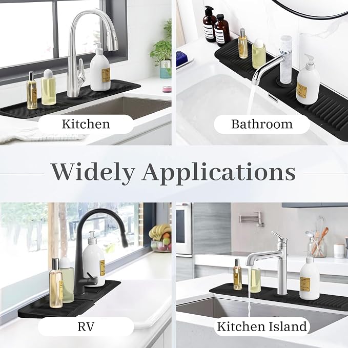 PoYang 23.6 Inch Silicone Sink Splash Guard, Kitchen Sink Mat, Keeps Faucet - Image 8