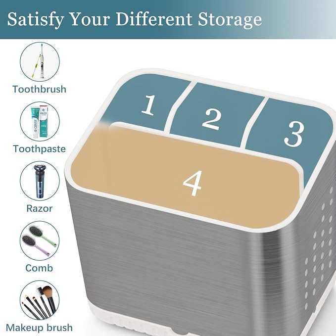 Toothbrush Holders for Bathrooms, Toothbrush Organizer | Easy To Clean - Image 5