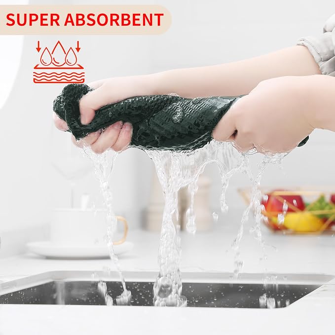 Homaxy 100% Cotton Waffle Weave Kitchen Dish Cloths 6-Pack, Ultra Soft - Image 3