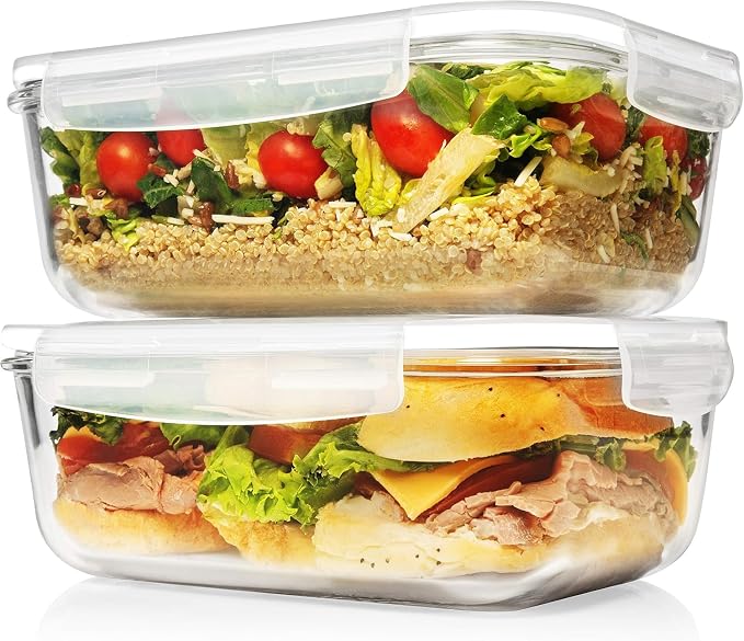 Razab 4 PC 1860ml / 63 Oz / 8 Cups Large Glass Food Storage Containers - Image 7