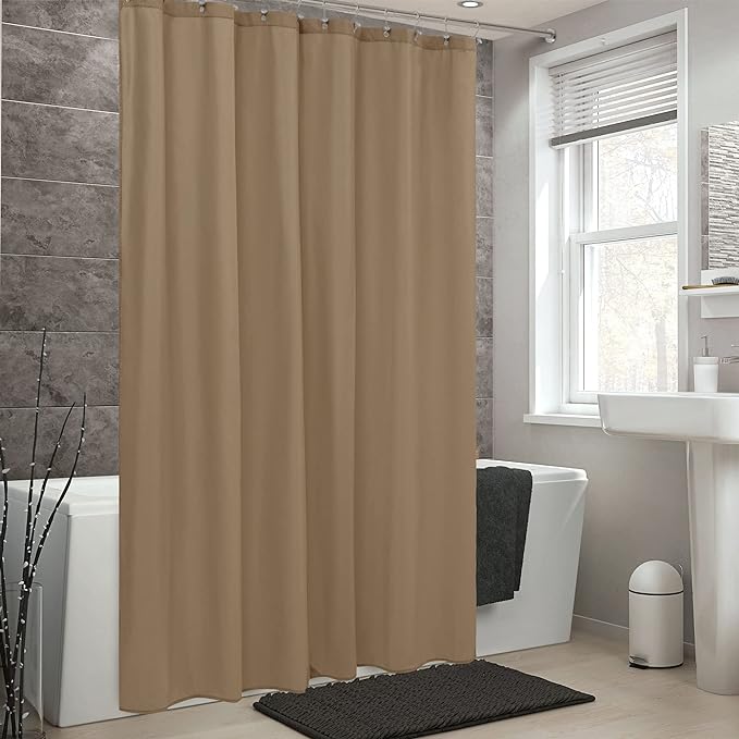 ALYVIA SPRING Stall Waterproof Fabric Shower Curtain or Liner Coffee - Image 6