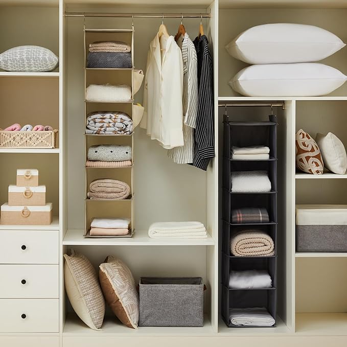 YOUDENOVA Hanging Closet Organizer and Storage, 2 Packs, 2 Side Pockets - Image 4