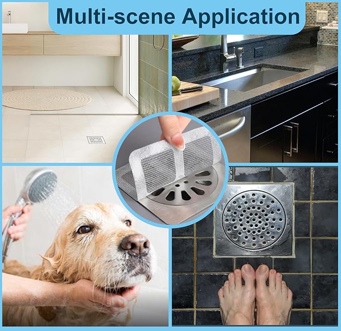 30 Pack Disposable Shower Drain Hair Catcher Mesh Stickers 4"x4" Strong - Image 3