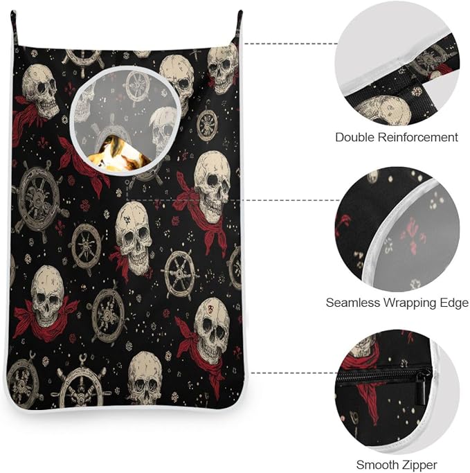 2PCS Hanging Laundry Hamper Bag Over the Door Laundry Hamper Wall Hamper Large - Image 6