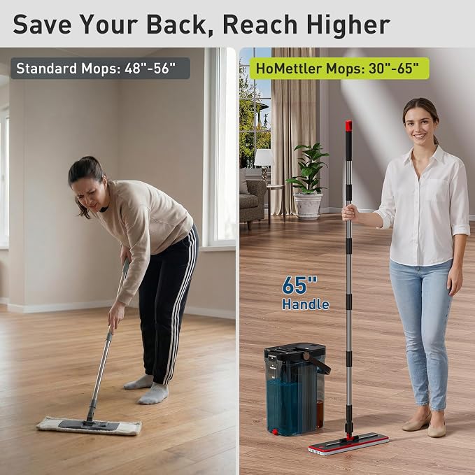 HoMettler 3-Tank Transparent Mop and Bucket Set - Image 7