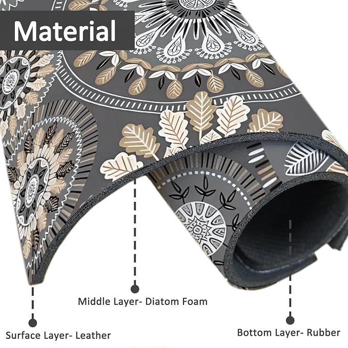 15" X 5.5" Kitchen Sink Splash Guard Faucet Mat Mandala Super Absorbent Fast - Image 2