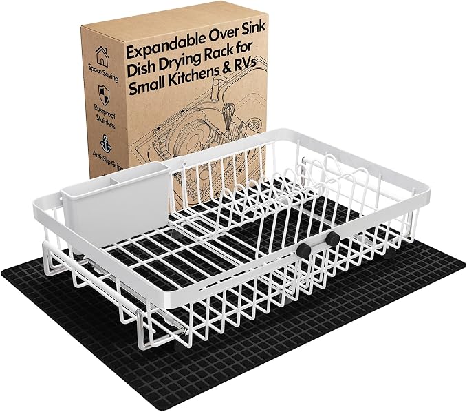 White Dish Drying Rack Over The Sink by MAJALiS