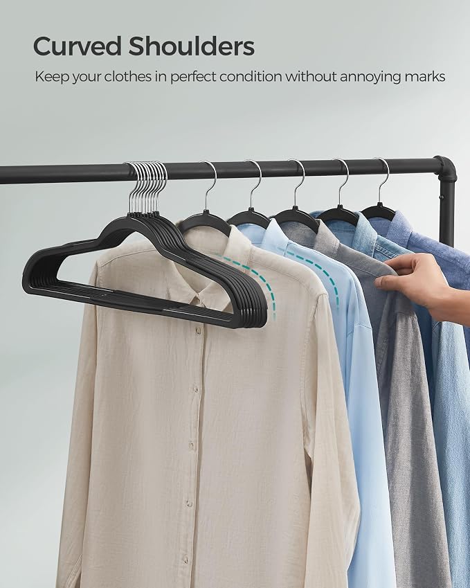 SONGMICS Plastic Clothes Hangers, Space-Saving | 0.2 Inches Thick, 17.7 Inches - Image 7
