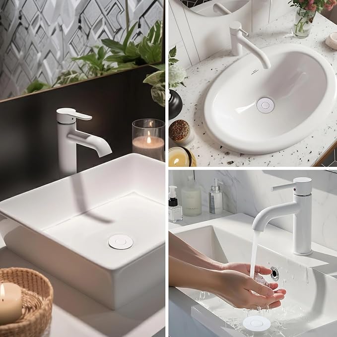 Hibbent 2 PCS Upgraded 3 in 1 Bathroom Sink Drain Strainer, Pop Up Stopper | - Image 9