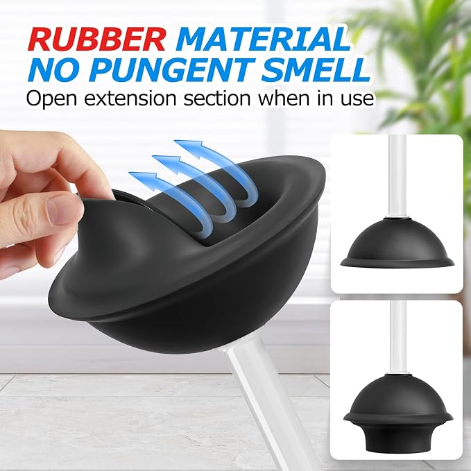 FORASTO 2in1 Toilet Brush & Plunger Set, Bathroom Essentials - Image 4
