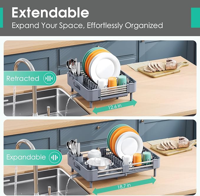TOOLF Expandable Dish Drying Rack - Image 2