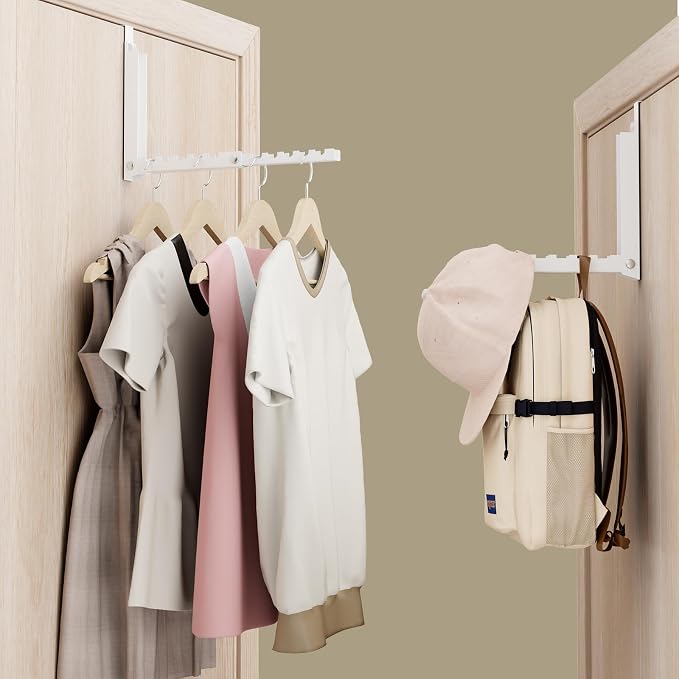BAKON Over The Door Hanger Folding Clothes Drying Rack, Dorm Room Essentials - Image 8