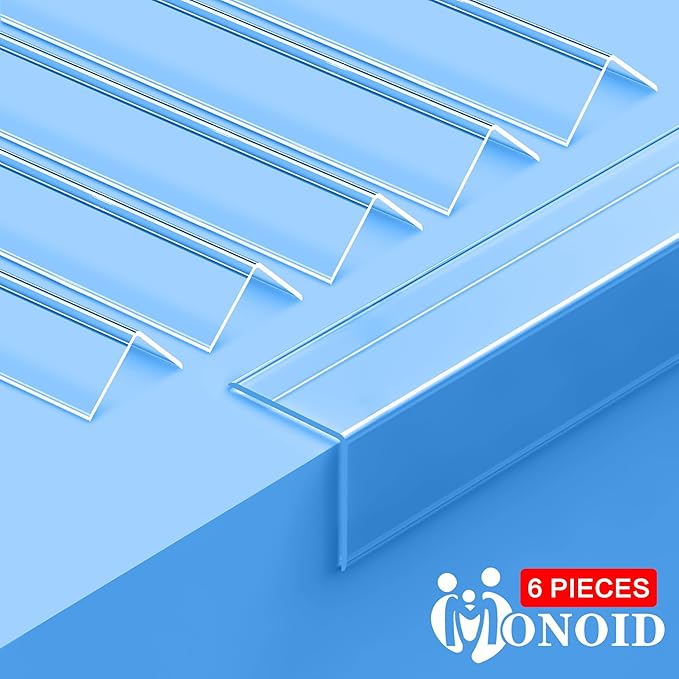 6PCS Clear Self-Adhesive Wall Corner Protectors，Corner Guards & Edge Protector for Wall Door Frame Cabinet Baseboard & Door, Table, Stair (35.4" X 1.18")