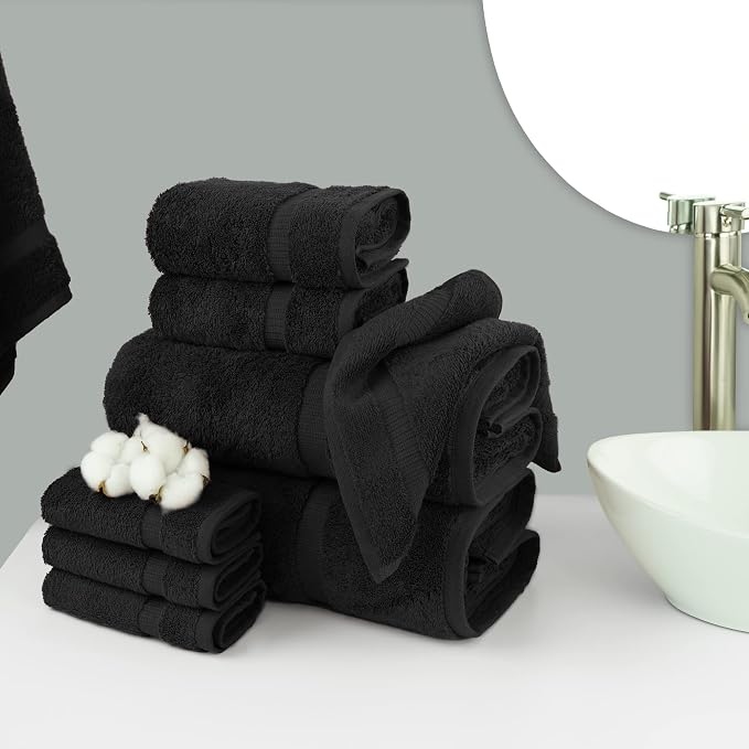 Chakir Turkish Linens 100% Cotton 8-Piece Towel Set, Oeko-Tex Certified - Image 2