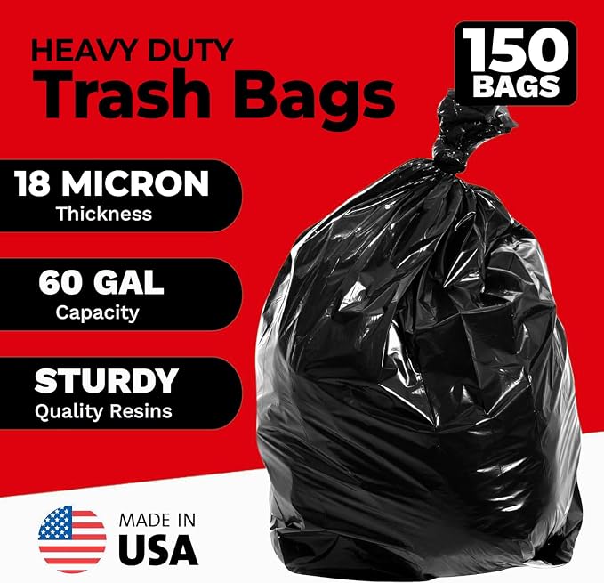 ToughBag 55-60 Gallon Heavy Duty Trash Bags, Made in USA - Image 3