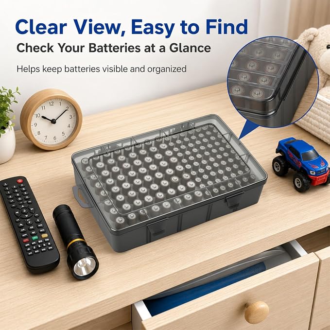 Xuerdon 134-Slot Battery Organizer Storage Case - Image 3