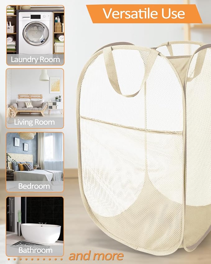 2 Pcs Durable Collapsible Laundry Baskets - Image 6